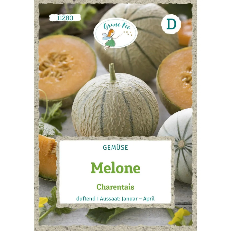 Grüne Fee Melone Charentais Gemüse-Saatgut für Gewächshaus, Frühbeet und Freiland - Bild 2