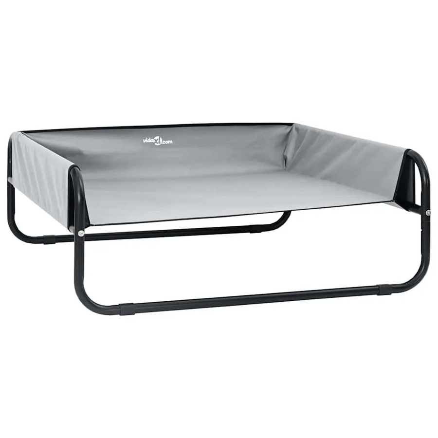 vidaXL Hundebett aus Metall in Hellgrau mit erhöhten Rändern und rutschfester Unterseite, B/T/H: 57 x 57 x 24 cm - Bild 2