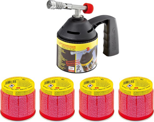Rothenberger RoFlame Economy Lötlampen Set mit 4 Gaskartuschen - Bild 1