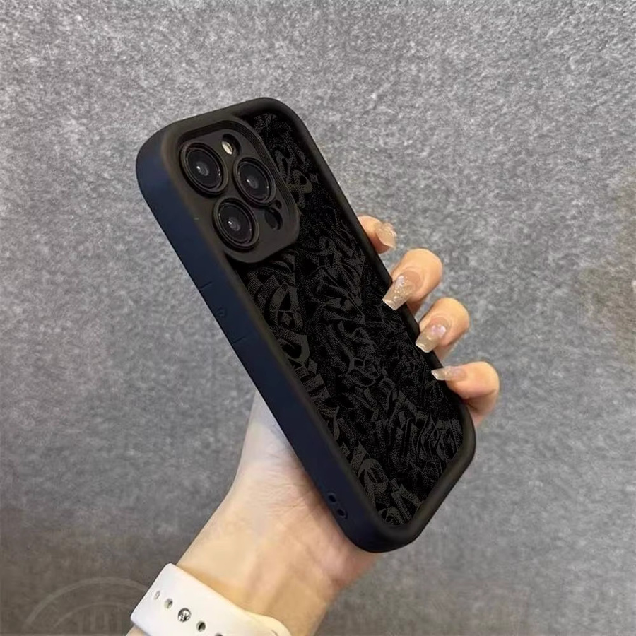 Pokras Totem Design Lampas Art Graffiti Handyhülle aus Silikon für Apple iPhone 11 bis iPhone 17 Pro Max in Schwarz - Bild 2
