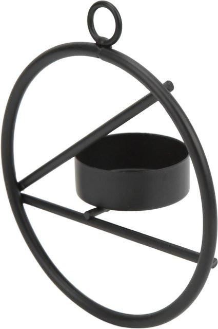 Shoemst Kerzenständer für Tealights aus Metall, rund und minimalistisch, Schwarz - Bild 1
