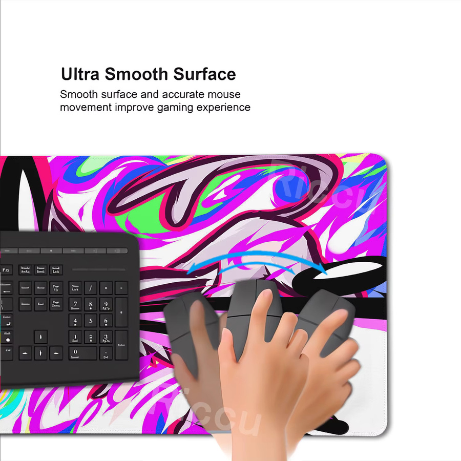Potdemiel XXL Mauspad mit Anime Pokemon Muster in Multicolour, rutschfeste Tastaturmatte für PC und Computer - Bild 4