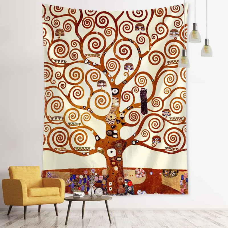 Levensboom Wandbehang von Binchi Outdoor Equipment – Abstraktes Bohemian Design mit Engel-Motiv, Mehrfarbig, Breite: 95 cm, Höhe: 73 cm - Bild 2