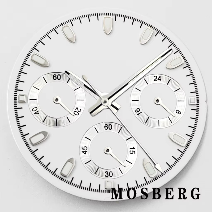 miuksi Zifferblatt für VK63-Uhrwerk, schwarz/weißes, 29,5 mm - Bild 1