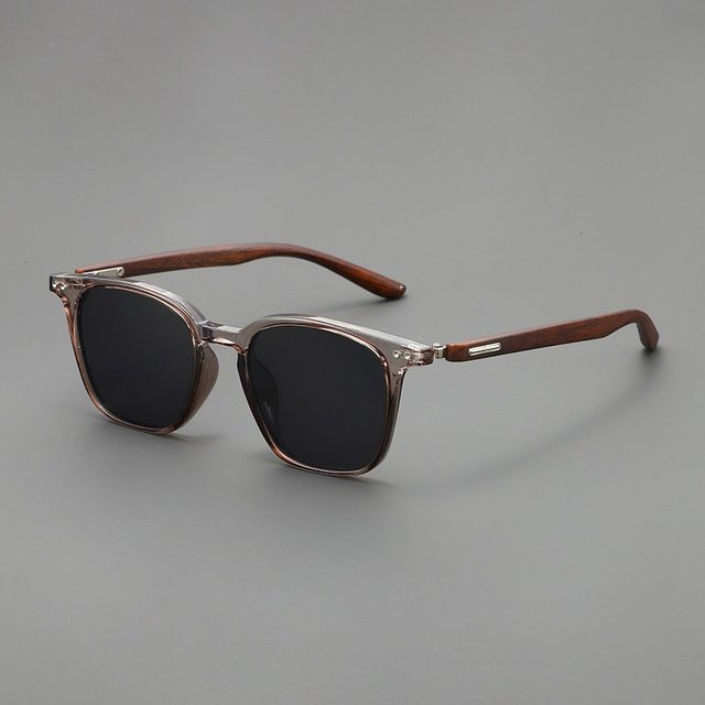 BMAD Sonnenbrille, quadratisch, Vollrand, Unisex, Holzmaserung - Bild 1