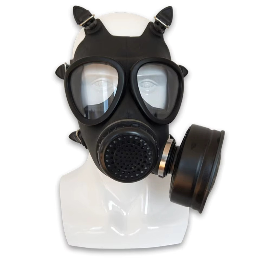 Atemschutzmaske mit Grimassen-Design für industriellen Spritzschutz gegen Chemikalien und Formaldehyd in Schwarz mit großem Sichtfeld - Bild 2