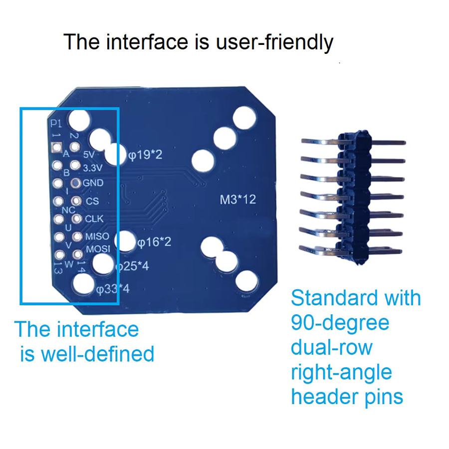Autoro AS5047P Encoder Blue, 14-Bit On-Axis Magnetischer Drehpositionssensor für BLDC-Motoren, ODrive Simple FOC Doggo VESC Moduladapter - Bild 2