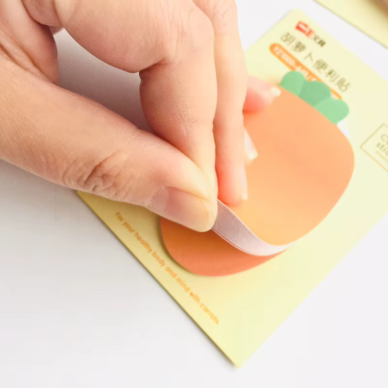 Niedliches Karotten-Memo-Notizbuch mit Cartoon-Design, orangefarbenes Briefpapier für Studenten und kreative Nachrichten - Bild 2