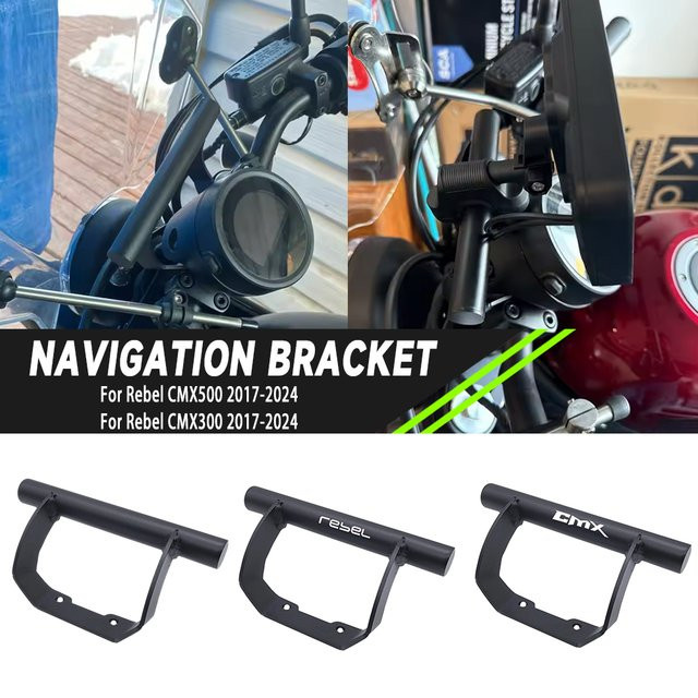 GPS-Navigationshalterung für Honda Rebel CMX 500 und CMX 300 (2017-2024), schwarzer Telefonhalter für dein Motorrad - Bild 1
