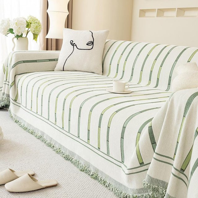 Luxuriöses Chenille Sofa-Handtuch von Super Six, kratzfester Sofabezug mit Streifenmuster, B/B: 180 x 130 cm - Bild 1