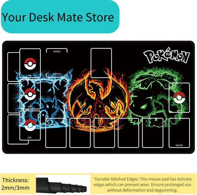 Potdemiel Pokémon Charmander & Charizard TCG Spielmatte, Rutschfeste Sammelkartenspiel-Matte - Bild 1