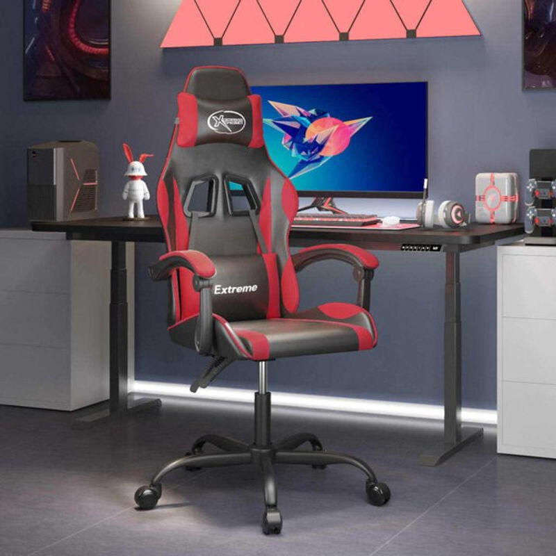 vidaxl Gamingstuhl drehbar in Schwarz/Rot aus Kunstleder - Bild 1