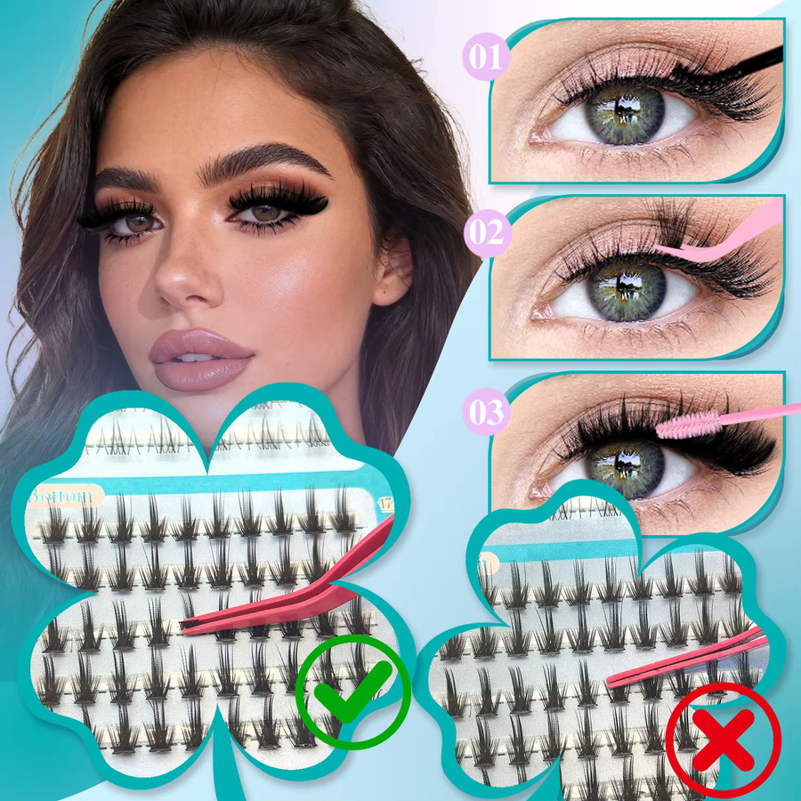 QUEENICE Volumen-Wimperncluster mit Spikes, Matt - Bild 3