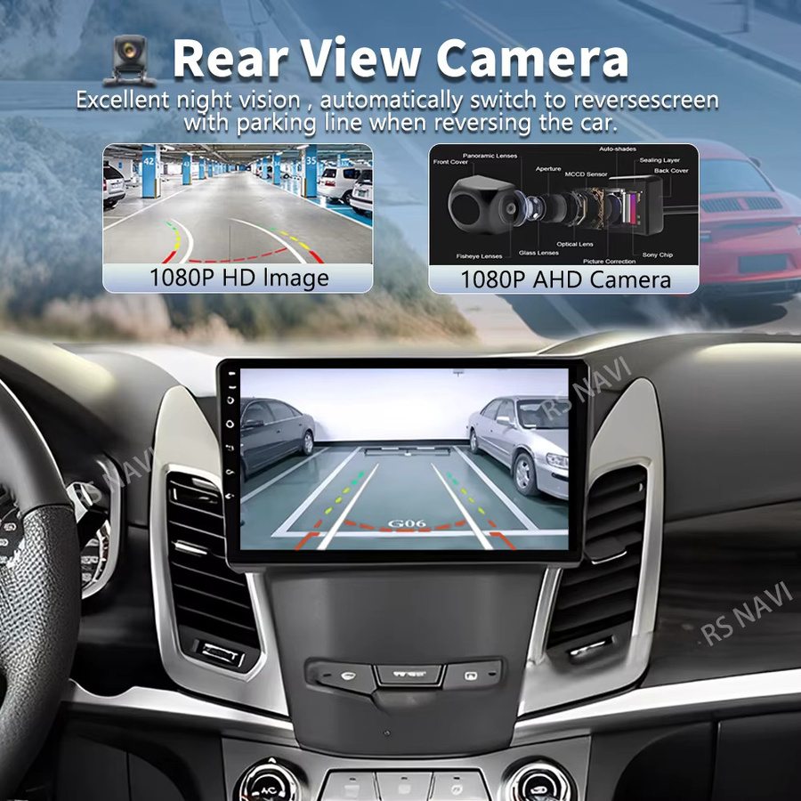 RSNAVI Android 16 QLED Autoradio mit GPS und 4G für SsangYong Korando 3 und Actyon 2 (2013 - 2017), Multimedia Videoplayer mit CarPlay, Schwarz - Bild 2