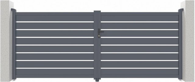 Casanoov Elektrisches Flügeltor Vogel in Grau aus Aluminium mit Drehtorantrieb Ranger B150, B/H: 400 x 160 cm - Bild 1