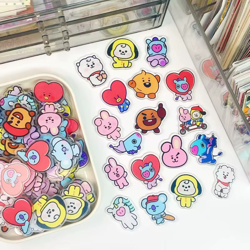 LINE FRIENDS BT21 Chimmy Koya Shooky Tata Cooky, Acryl-Patch, Bunt / Mehrfarbig - Bild 4