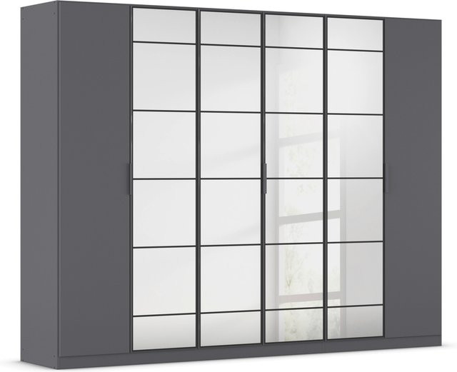 RAUCH ORANGE Acero Drehtürenschrank in Grau mit Spiegeltüren und Glaselementen, B/T/H: 271 x 54 x 210 cm - Bild 1