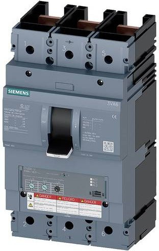Siemens 3VA6460-8HL31-0AA0 Leistungsschalter in Grau mit einem Einstellbereich von 240 - 600A und einer maximalen Schaltspannung von 600 V/AC - Bild 1