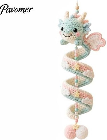 HonorBond DIY Häkelset Drachen Spiral Wanddekoration als hängendes Ornament in Weiß - Bild 1