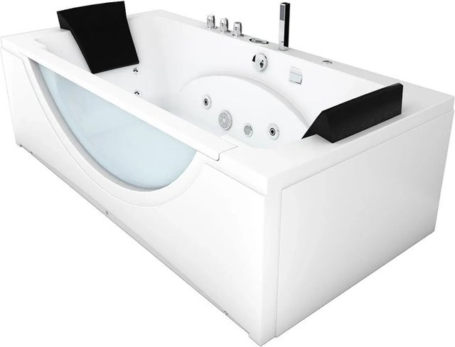 AcquaVapore Whirlpool Eckwanne mit Radio in Weiß, B/T: 180 x 90 cm - Bild 1