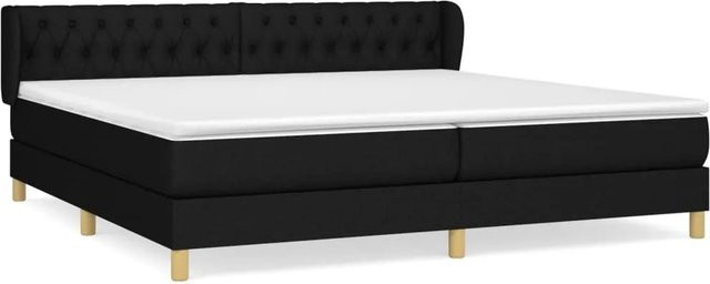vidaXL Boxspringbett Hybrid mit Matratze und Taschenfederkern, Schwarz, B/T: 200 x 200 cm - Bild 1