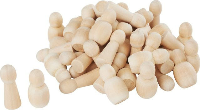 VBS Figurenkegel Schlank & Bauchig Holz Beige 50-teiliges Set - Bild 1