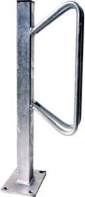 Schake Einzelparker zum Aufdübeln in Silber mit Haltebügel aus 12 mm Rundstahl und Standrohr 40 x 40 mm, Höhe: 500 mm - Bild 1