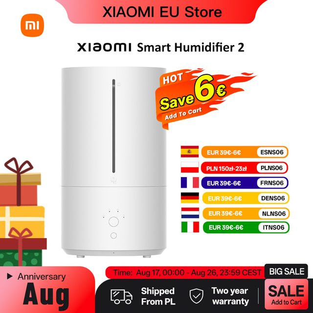 Xiaomi smarter Luftbefeuchter 2 mit UV-C Licht und Automatikmodus, 4,5 Liter, Weiß - Bild 1