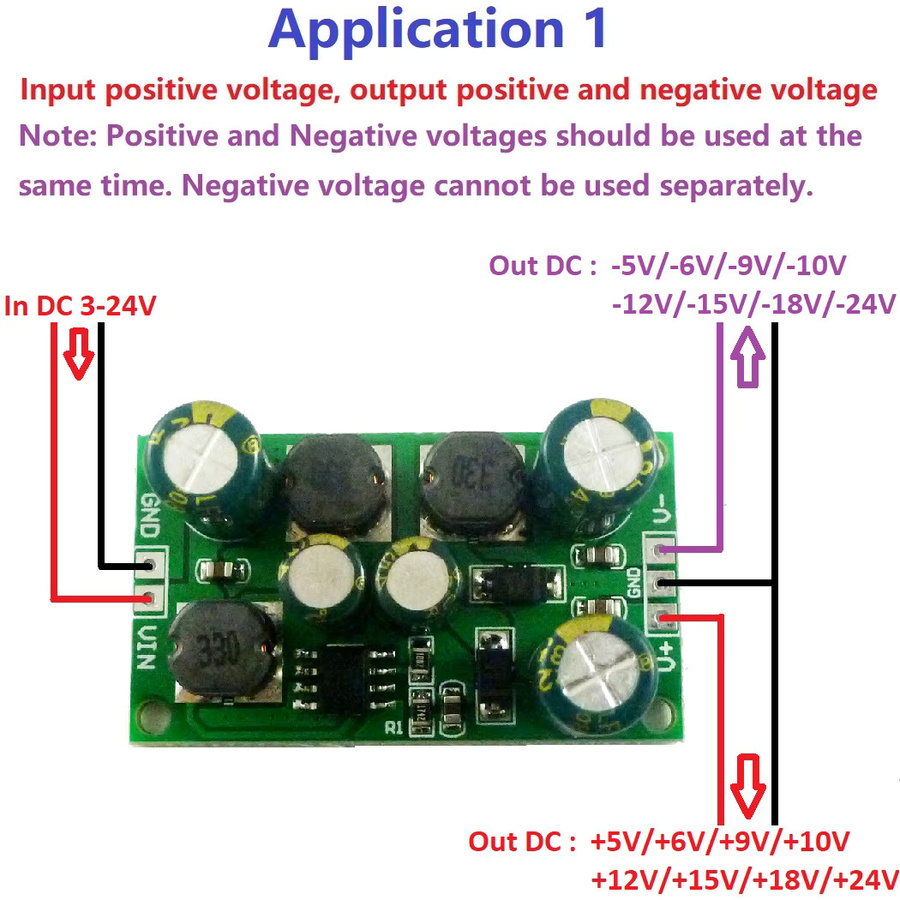 eletechsup DD1912PA 2-in-1 8W Boost-Buck Dual-Plus-/Minus-Spannungsplatine 3-24V auf 5V 6V 9V 10V 12V 15V 18V 24V für ADC DAC LCD OP-AMP Lautsprecher in Grün - Bild 2