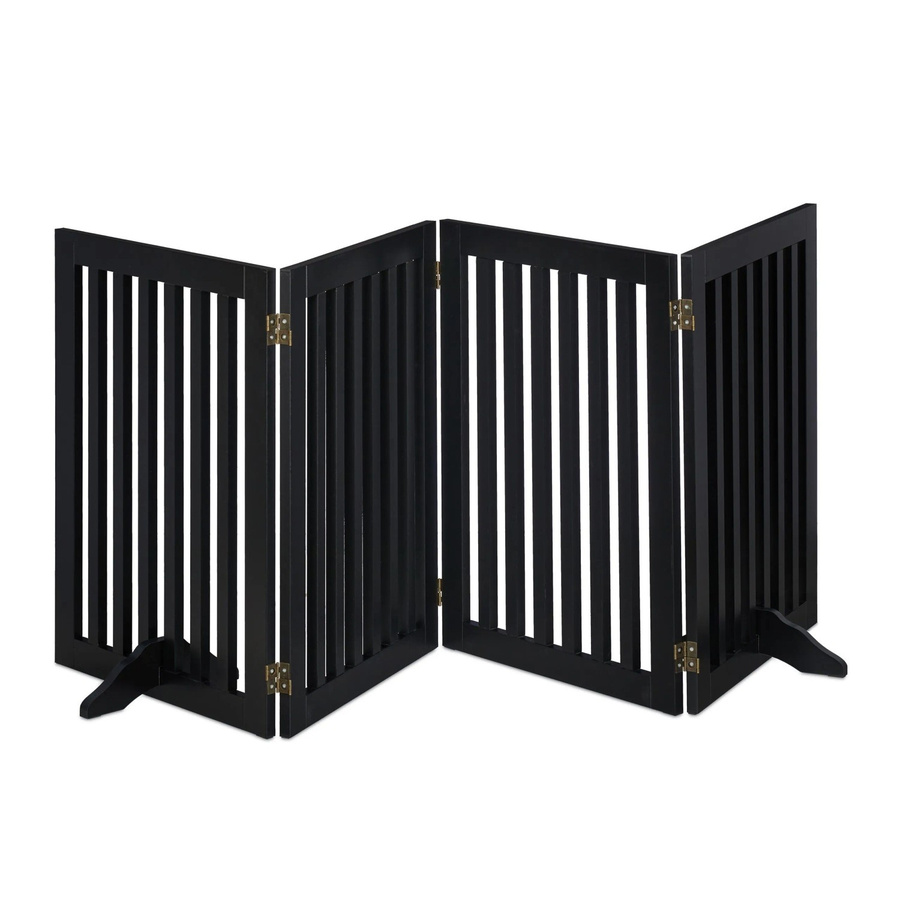 Relaxdays Absperrgitter aus MDF, 4-teilig, klappbar, Schwarz, B: 92 cm, H: 206,5 cm, T: 8 cm - Bild 2