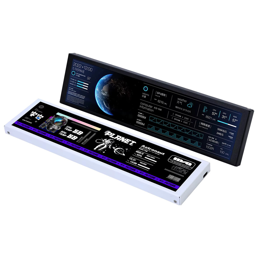 TURZX 9,2 Zoll IPS USB-Bildschirm mit 1920 x 462 LCD für PC Wettermonitor und Systemüberwachung in Schwarz - Bild 4
