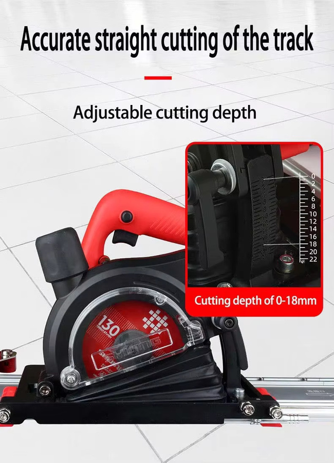 Shijing9601 Automatische elektrische Fliesenschneidemaschine in Rot, multifunktionaler doppelspuriger Keramikfliesenschneider für professionelle Anwendungen - Bild 4
