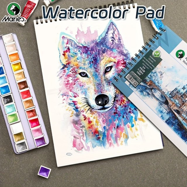 Marie's Aquarellblock 25 Blatt A4 230gsm weiß für Künstler und Profis - Bild 1