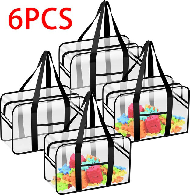 Willstar Transparente Reise-Organizer und Make-up-Aufbewahrungstaschen aus PVC, Weiß, 6er-Set - Bild 1
