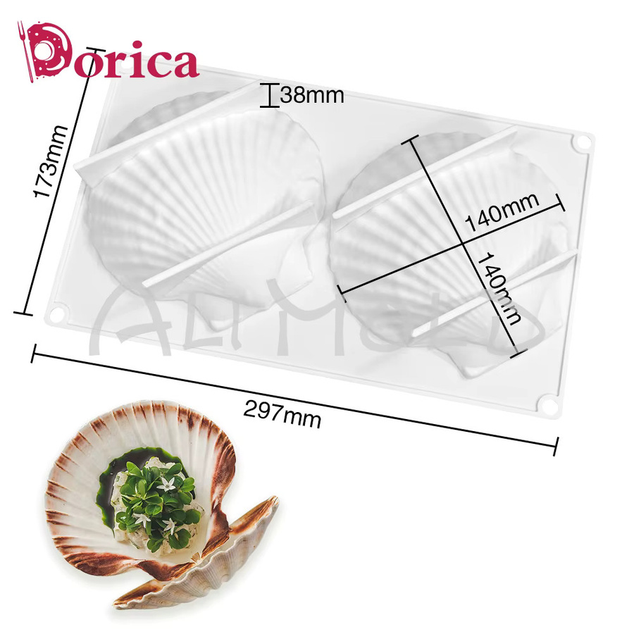 Dorica Silikonform Muschel-Design für Schokolade und Desserts, Weiß - Bild 2