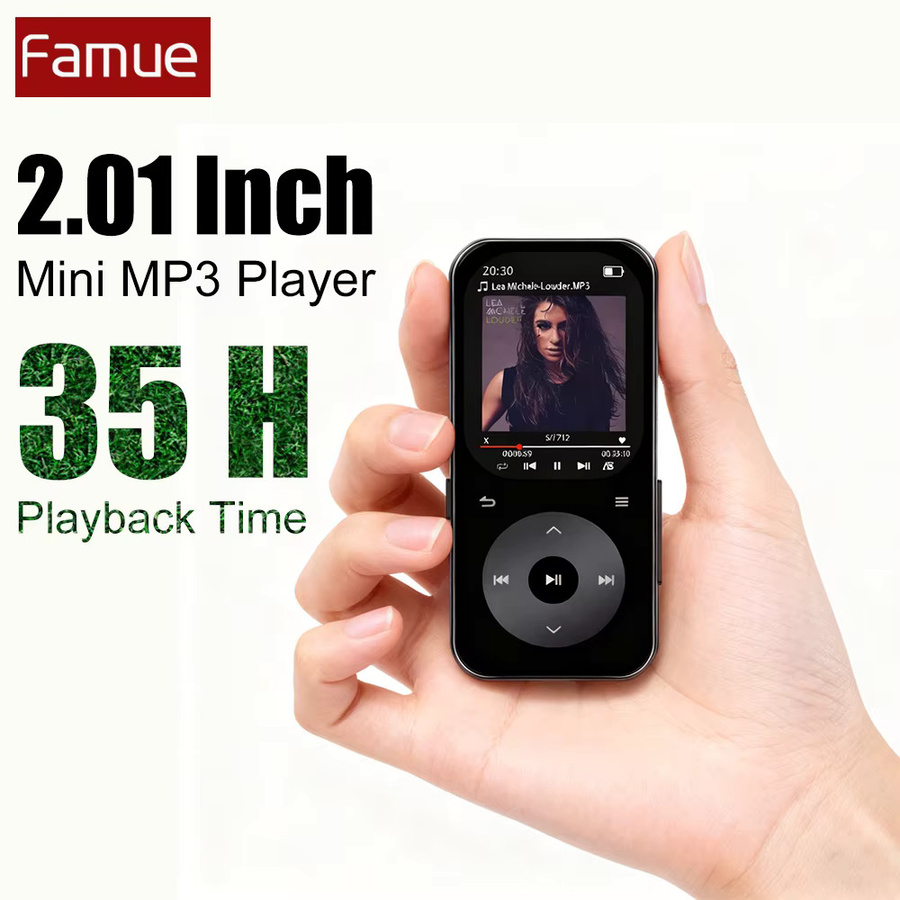Famue MP3-Player mit Bluetooth 5.4 und 2-Zoll-IPS-Display in Schwarz für HiFi-SQ und Aufnahmen - Bild 4