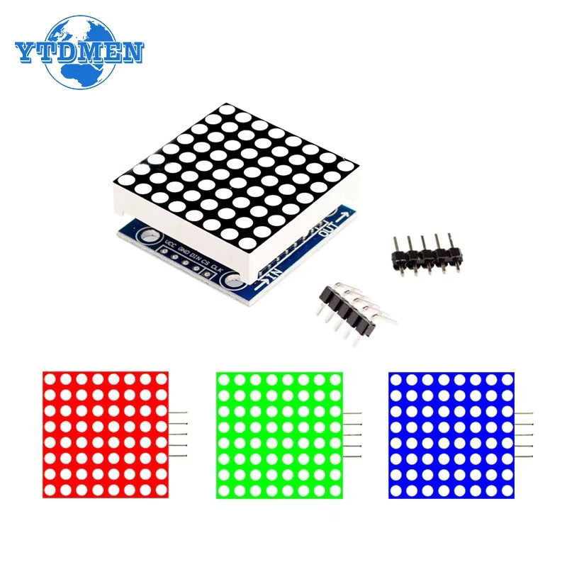 YTDMEN MAX7219 LED Dot Matrix Modul 8x8 für Arduino DIY Kits in Rot, Blau oder Grün - Bild 3