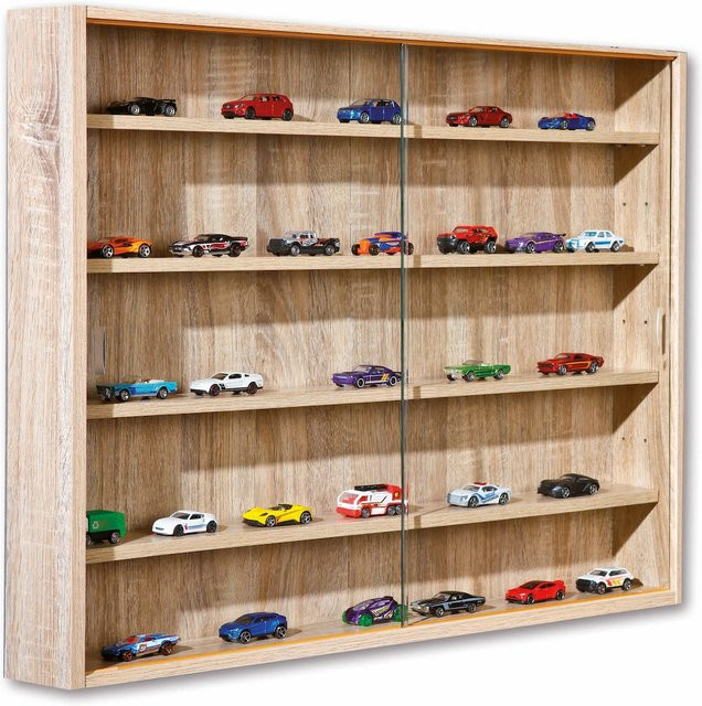 Inter Link Sammlervitrine Collecty Wandregal als Gewürzschrank mit Glastüren in Eiche Nachbildung und Braun - Bild 1