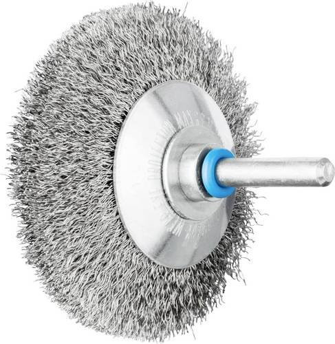 PFERD TOOLS Kegelbürste KBU 7010/6 ungezopft aus Edelstahl, Farbe Silber/Blau, Durchmesser: 70 mm, Schaft-Durchmesser: 6 mm, Draht-Durchmesser: 0,20 mm, 10 Stück - Bild 1