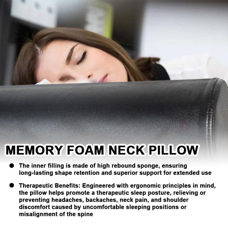Zervikale Nackenrolle TOMTOP JMS aus Memory Foam, rundes Nackenkissen in Schwarz, waschbar - Bild 4