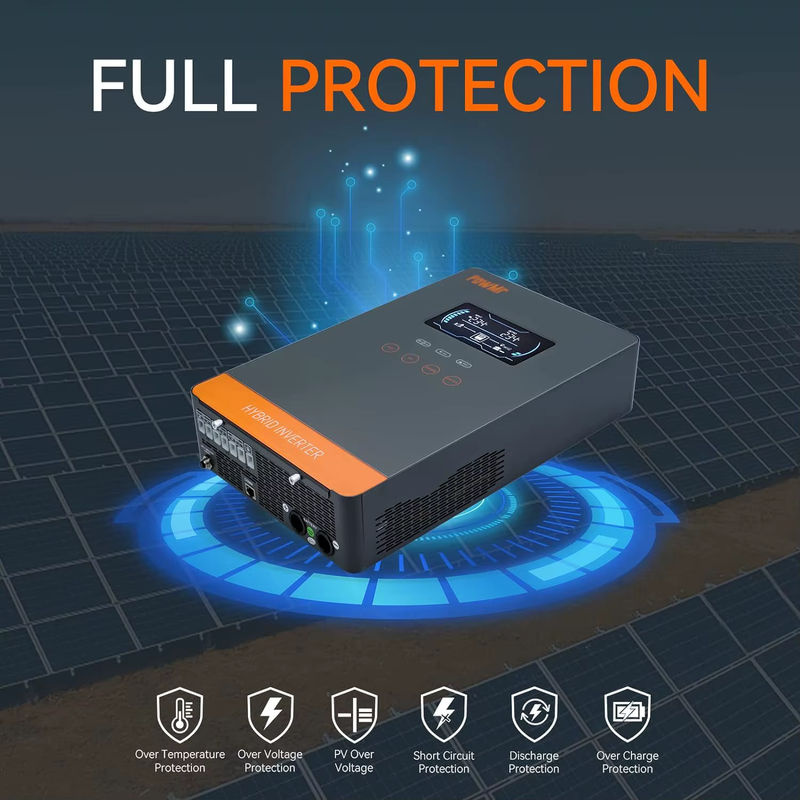 PowMr Hybrid-Solarwechselrichter 4 kW, 24 V auf 110 V, netzunabhängig ohne Batterie mit MPPT 140 A Solarbatterieladegerät, Grau - Bild 4