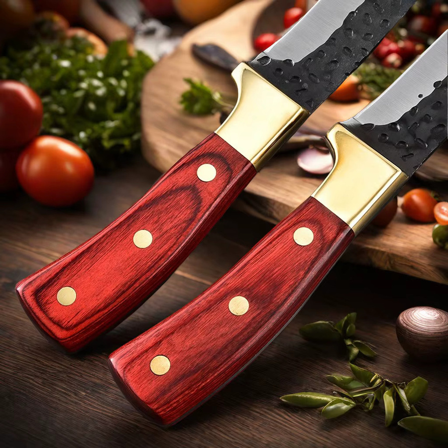 Allwin Houseware W Handgeschmiedetes Kochmesser aus Edelstahl mit Holzgriff in Mehrfarben - Bild 5