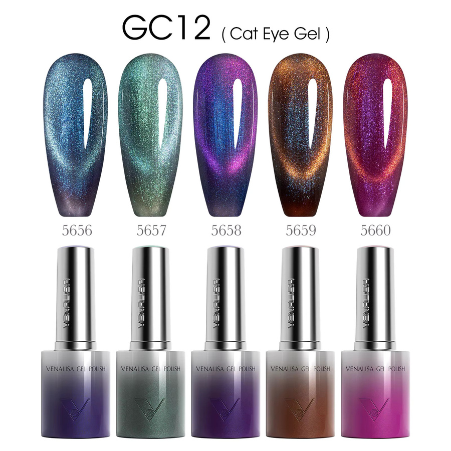 VENALISA Cat Eye Gel Nagellack, 5-teiliges Set, Schimmernd - Bild 2