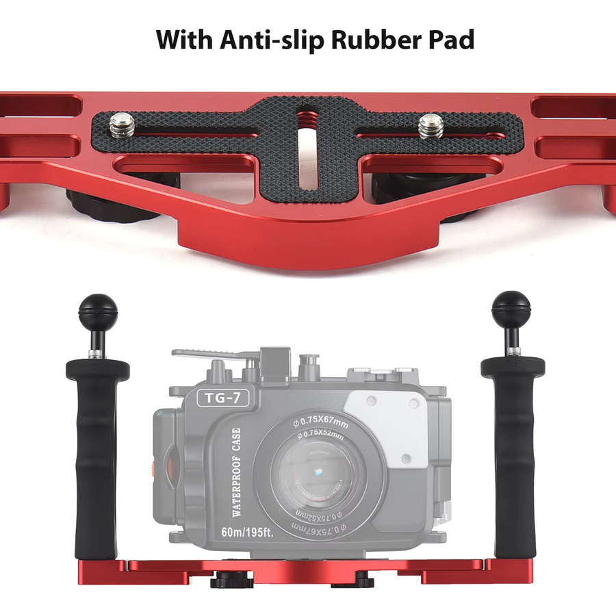 Arealer Dual Griff Kamera Tauchen Rig Handheld Wasserdichter Unterwasser Stabilisator für GoPro, Canon, Sony und Nikon DSLR - Bild 4