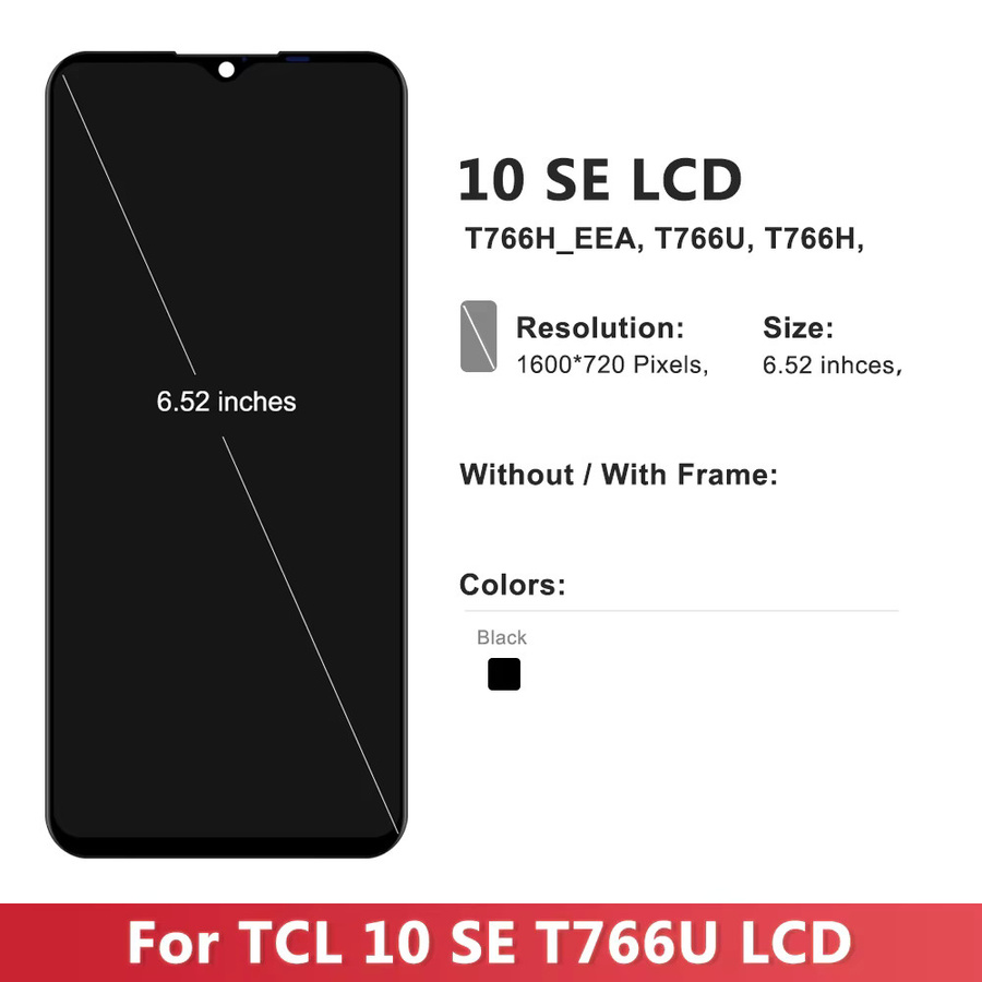 TCL 10 SE Ersatz LCD Display mit Touchscreen Rahmen und Digitizer in Schwarz, 6.52 Zoll - Bild 1