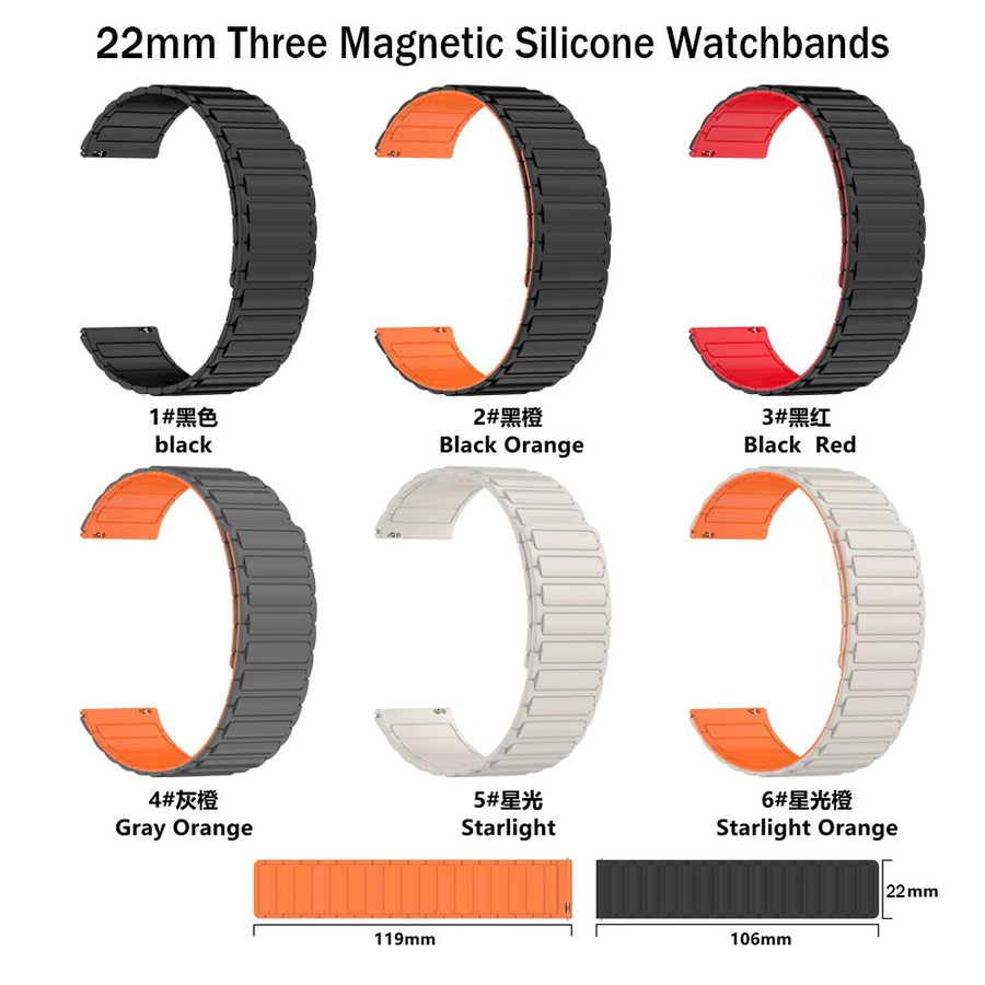 Amazfit Uhrenarmband Silikon, 22 mm, Schwarz - Bild 2