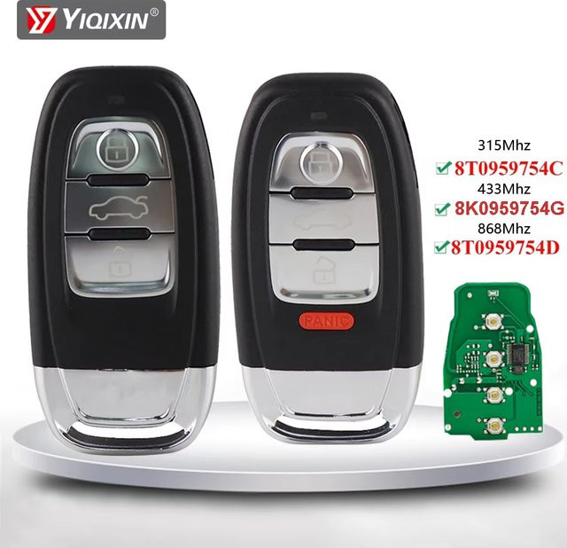 YIQIXIN 3/4 Tasten Fernbedienung Auto Schlüssel 315 MHz/433 MHz für Audi A4 A4L A5 A6 A6L A7 A8 Q5 RS4 RS5 S4 S5 8T in Schwarz - Bild 1