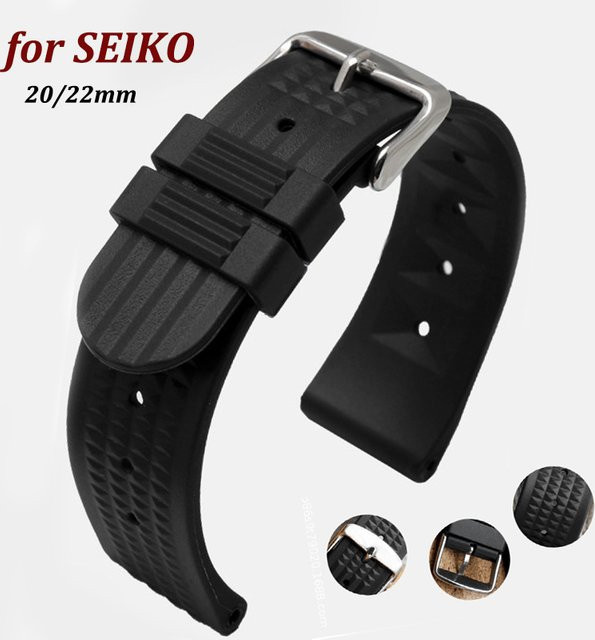 Seiko Uhrenarmband, Kautschuk, Schwarz, Unisex - Bild 1