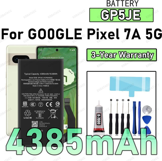 Google Pixel 7A 5G Ersatzakku GP5JE in Schwarz - Bild 1