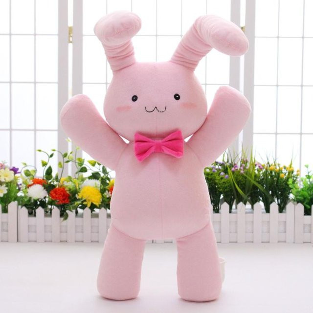 Yiran Health & Beauty Mitsukuni Haninoduka Kaninchen Plüschtier, Rosa / Pink, Grau, 40cm, ab 14 Jahre - Bild 1